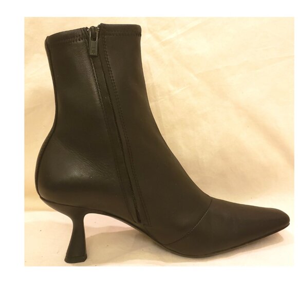 Loeffler Randall Black Lambskin Kitten-Heel Booties Size-6B - Picture 3 of 11